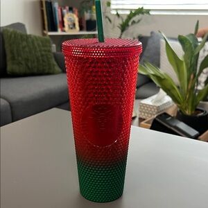 Exclusive Disney Holiday Starbucks Red and Green Tumbler
